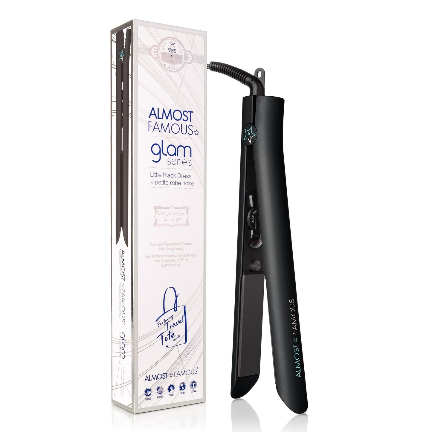Glam Series 1.25" Gem Tourmaline Flat Iron with Travel Bag - Good Gifts, Gurl