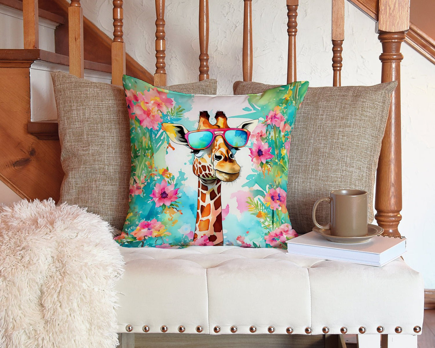 Hippie Animal Giraffe Throw Pillow - Good Gifts, Gurl