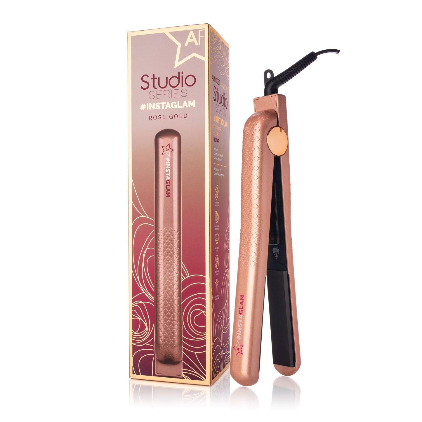 Instaglam 1.25" Flat Iron with Rose Gold Accents - Good Gifts, Gurl