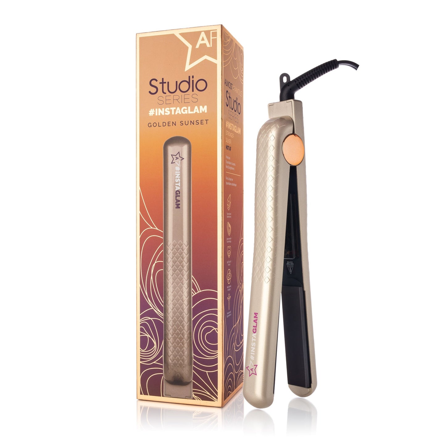 Instaglam 1.25" Flat Iron with Rose Gold Accents - Good Gifts, Gurl