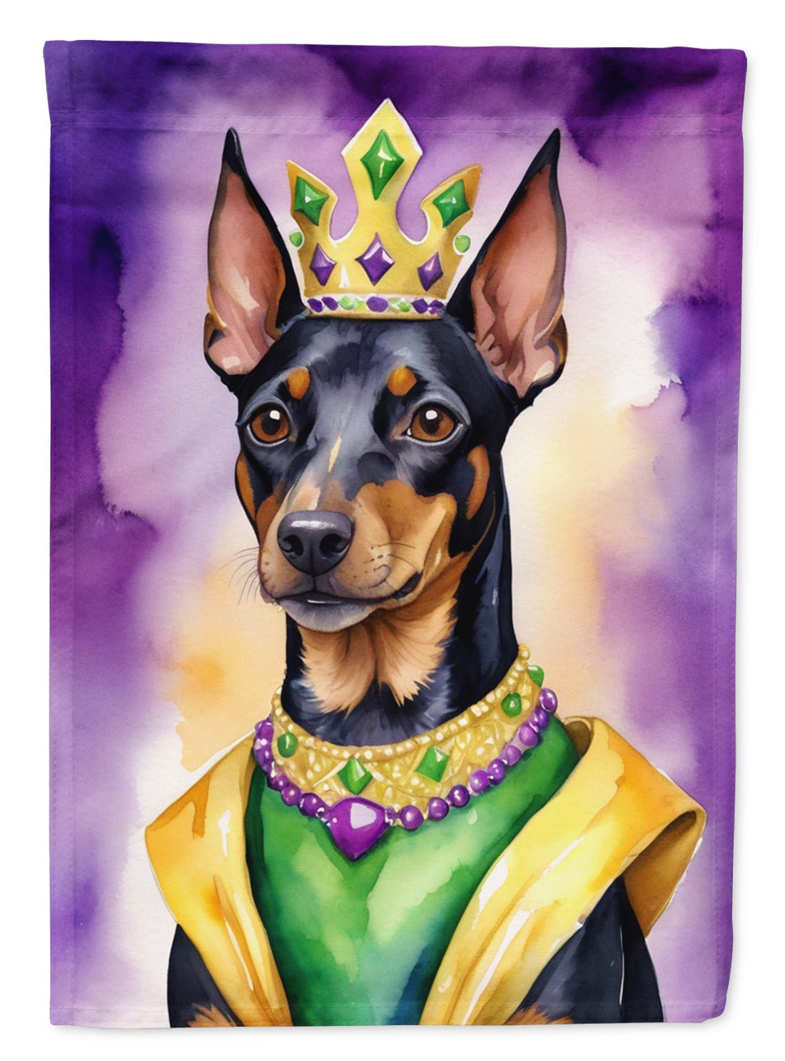 Manchester Terrier King of Mardi Gras House Flag - Good Gifts, Gurl