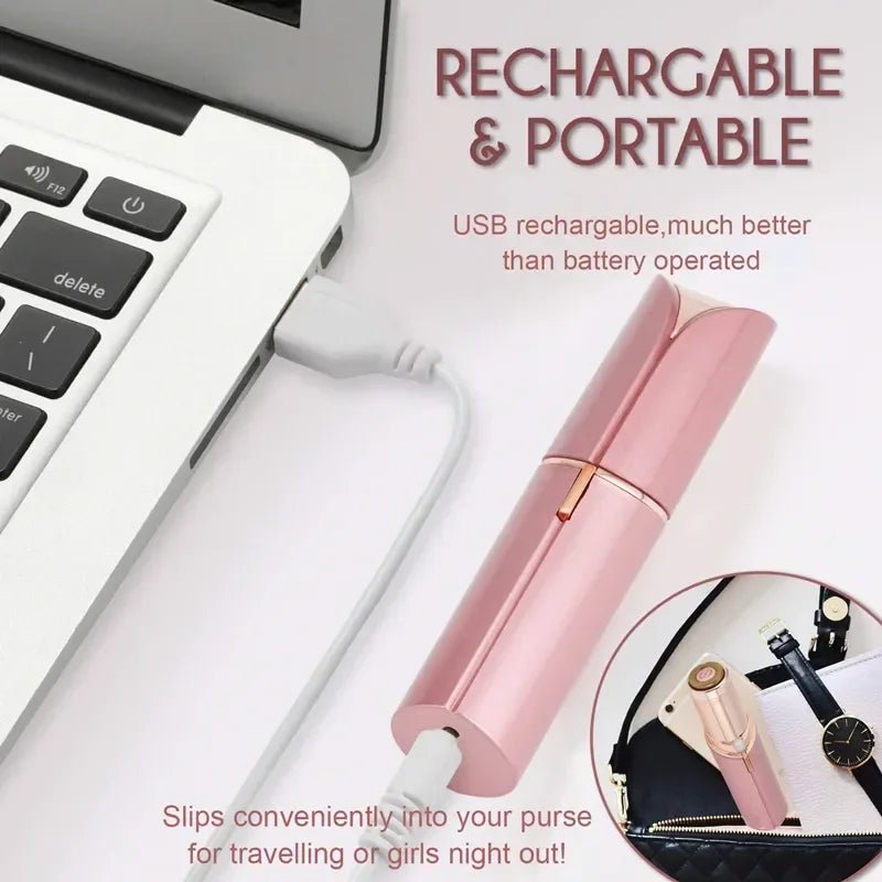 New Electric Facial Hair Removal Epilator Eyebrow Lipstick Shape Painless Facial Sensitive Areas Bikini Depilator Shaver Trimmer - Good Gifts, Gurl