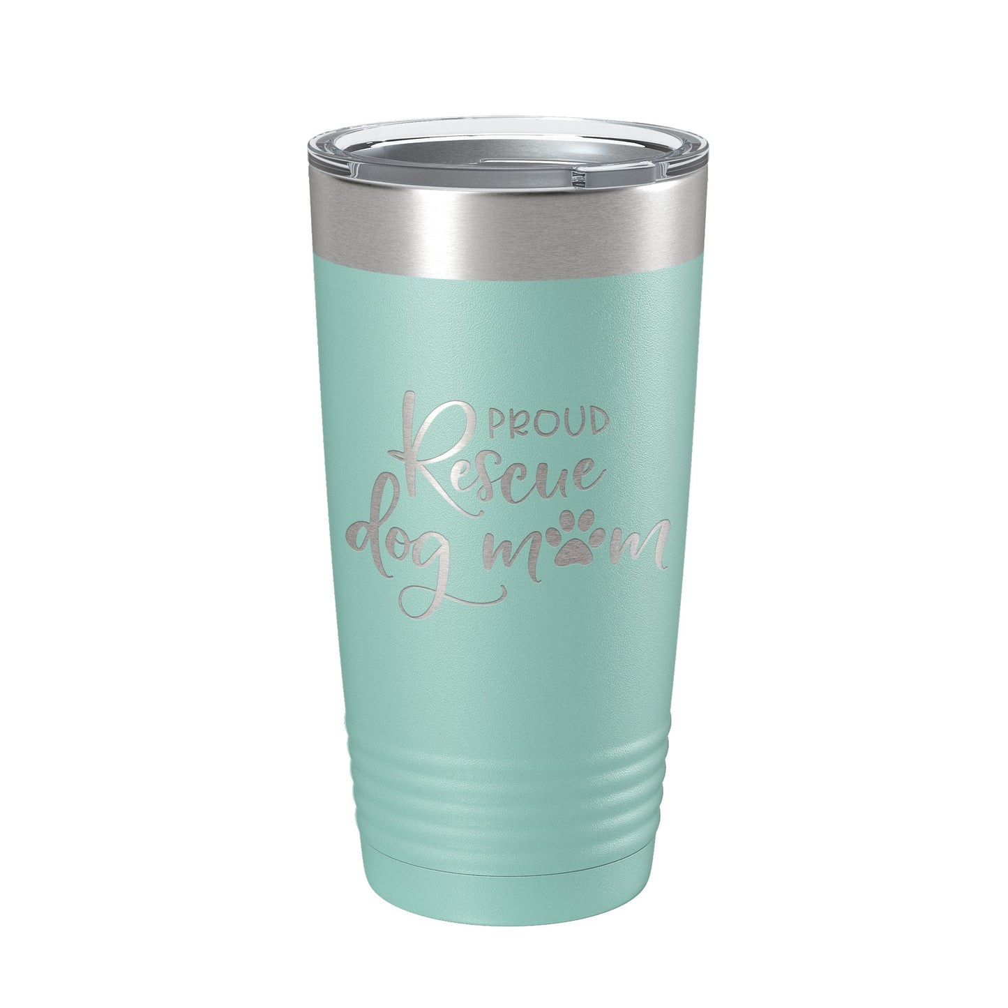 Proud Rescue Mom Tumbler Dog Travel Mug Gift Insulated Laser Engraved Coffee Cup 20 oz - Good Gifts, Gurl