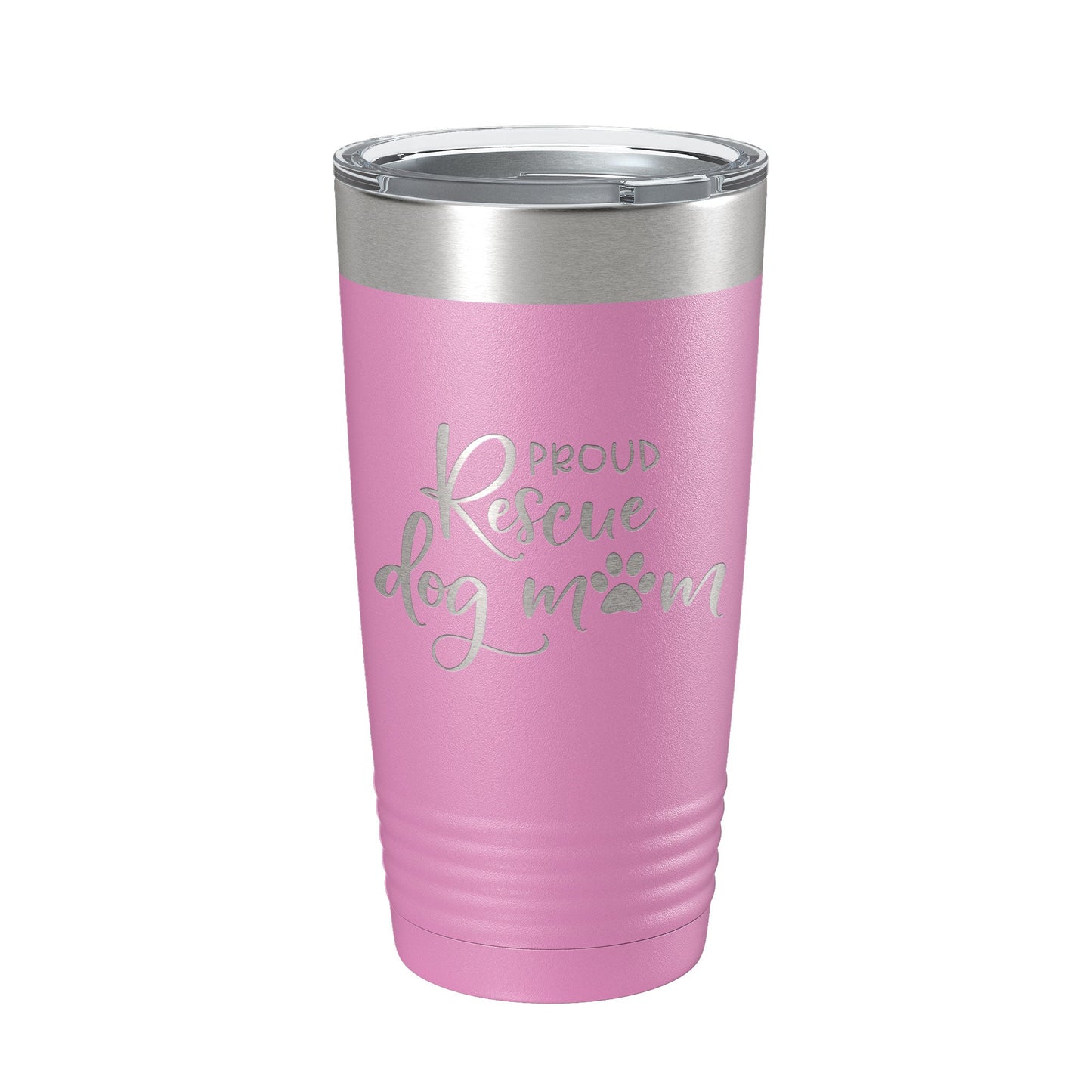 Proud Rescue Mom Tumbler Dog Travel Mug Gift Insulated Laser Engraved Coffee Cup 20 oz - Good Gifts, Gurl