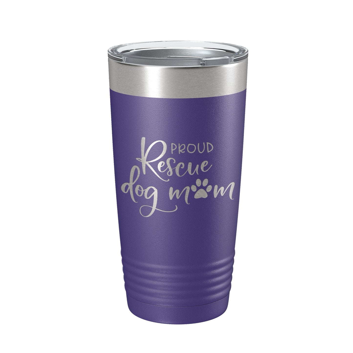 Proud Rescue Mom Tumbler Dog Travel Mug Gift Insulated Laser Engraved Coffee Cup 20 oz - Good Gifts, Gurl