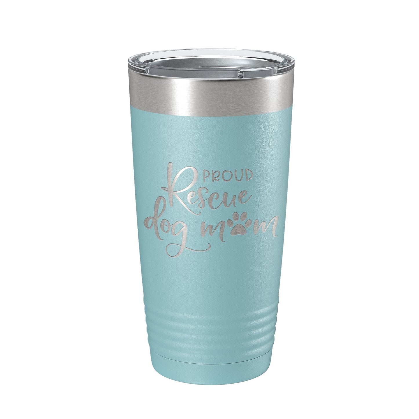 Proud Rescue Mom Tumbler Dog Travel Mug Gift Insulated Laser Engraved Coffee Cup 20 oz - Good Gifts, Gurl