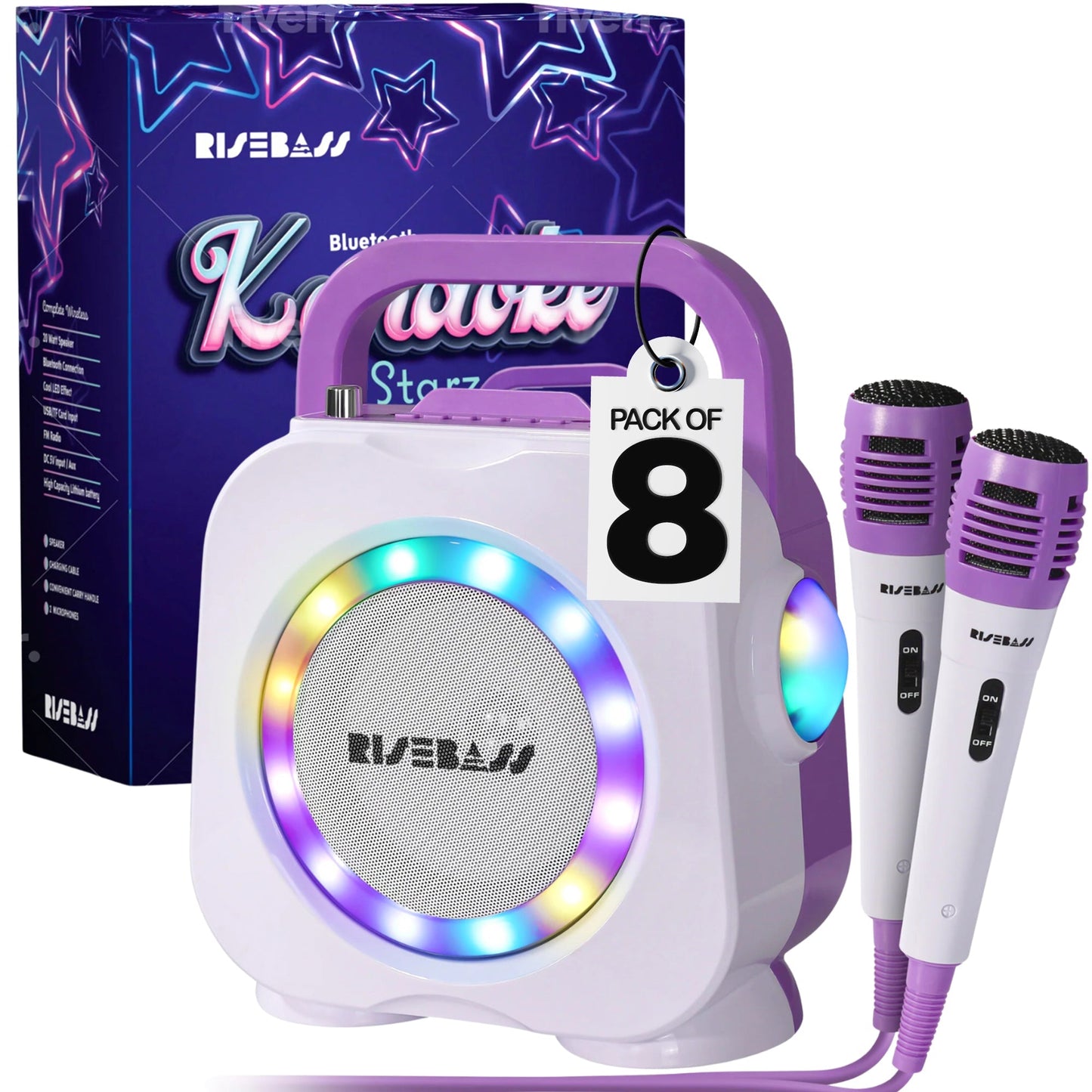 Purple Kids Bluetooth Karaoke Machine with 2 Microphone - Good Gifts, Gurl