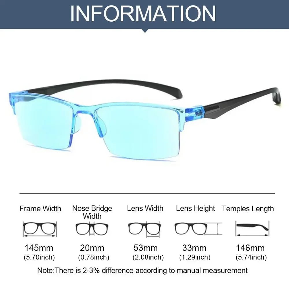 Smart Automatic Zoom Reading Glasses Anti Blue Ray Eyeglasses Autofocus Power Half - Rim Near Far Computer Glasses - Good Gifts, Gurl
