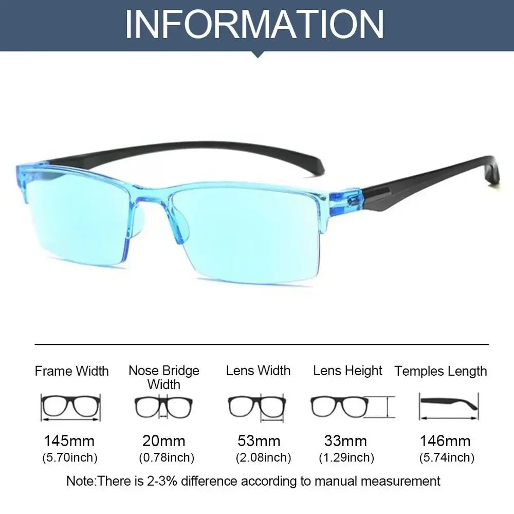 Smart Automatic Zoom Reading Glasses Anti Blue Ray Eyeglasses Autofocus Power Half - Rim Near Far Computer Glasses - Good Gifts, Gurl
