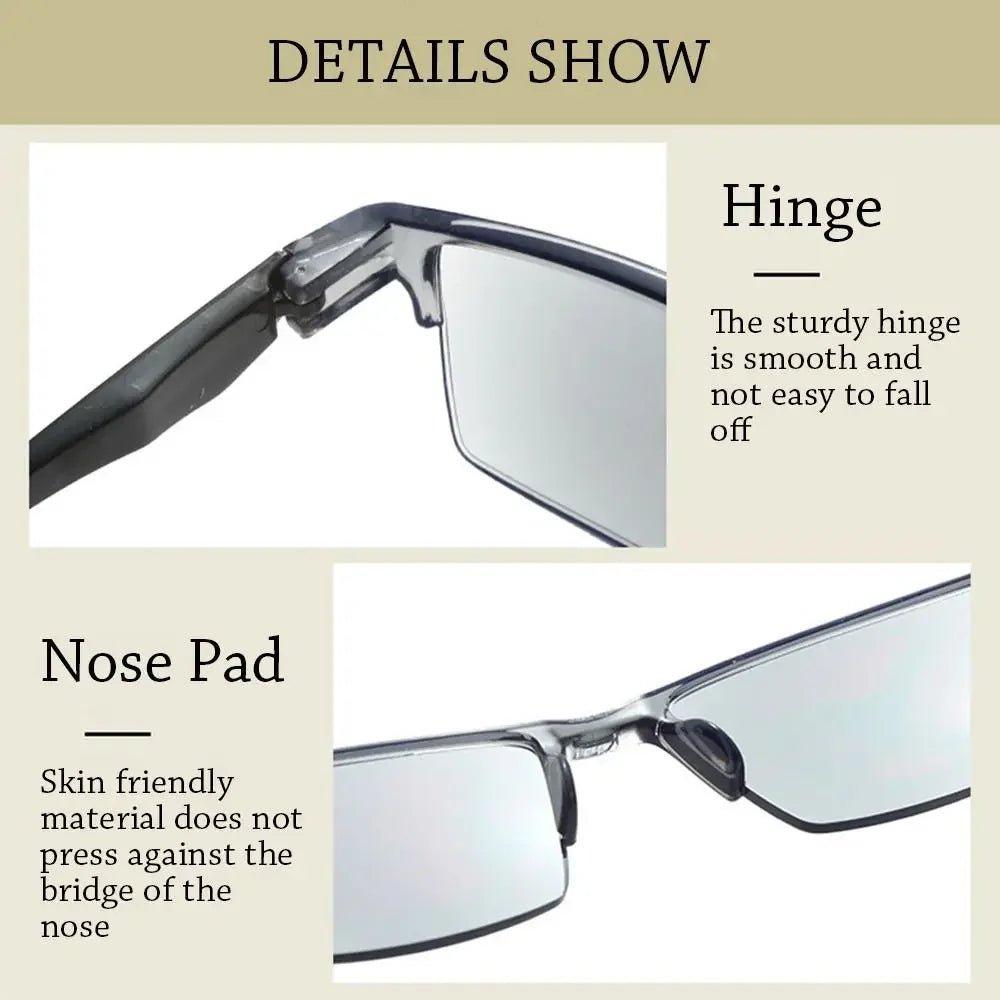 Smart Automatic Zoom Reading Glasses Anti Blue Ray Eyeglasses Autofocus Power Half - Rim Near Far Computer Glasses - Good Gifts, Gurl