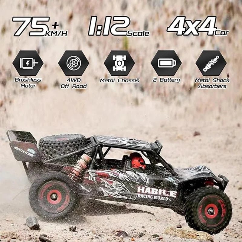 WLtoys 124016(V2) Fast RC Car, 1/12 Brushless RC Car with Independent ESC for Adults, 75km/h, Suitable for Outdoors and Gifts - Good Gifts, Gurl