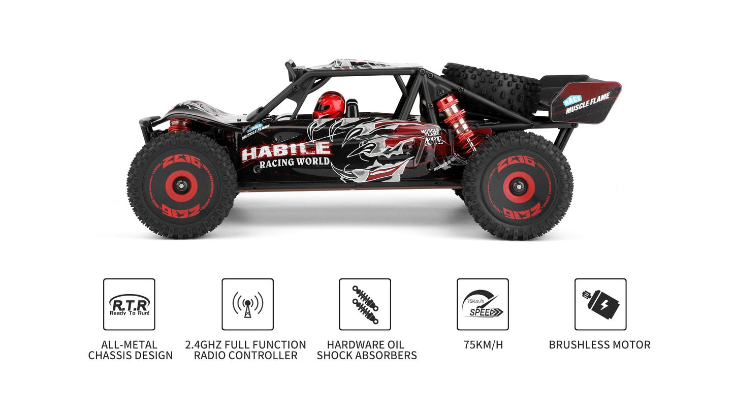 WLtoys 124016(V2) Fast RC Car, 1/12 Brushless RC Car with Independent ESC for Adults, 75km/h, Suitable for Outdoors and Gifts - Good Gifts, Gurl