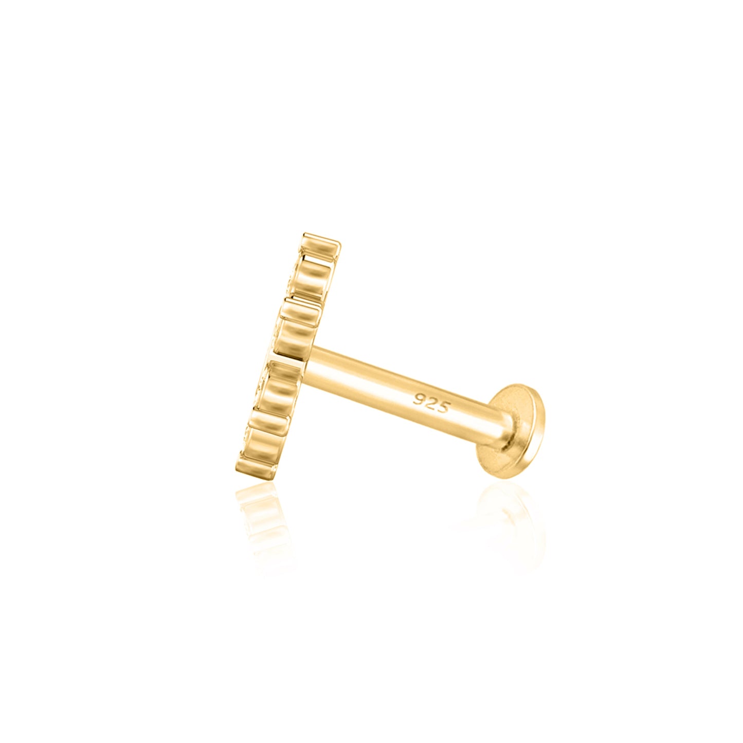 White CZ Floral Cluster Nose Pin - Sterling Silver Gold Plated