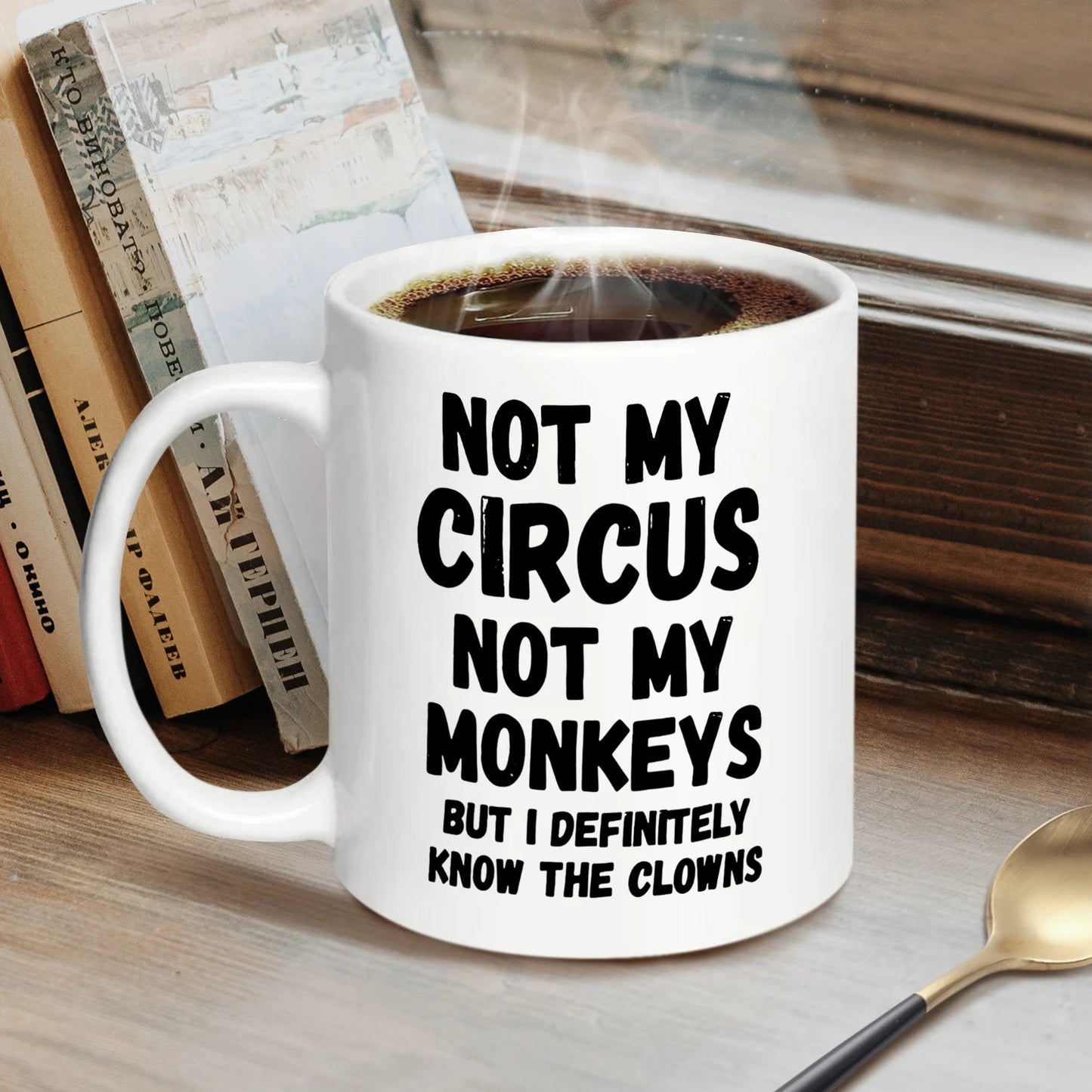 1pc, Not My Circus Not My Monkeys Coffee Mug - Funny, Sarcastic, Motivational, Inspirational birthday gifts for friends,11oz - Good Gifts, Gurl