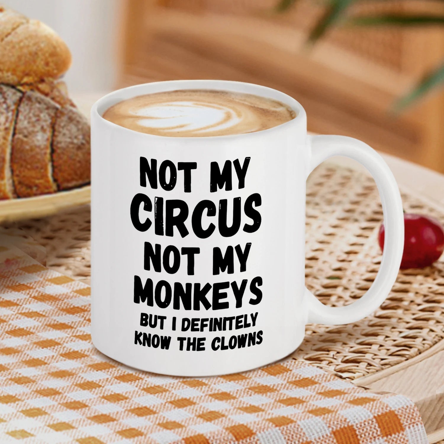 1pc, Not My Circus Not My Monkeys Coffee Mug - Funny, Sarcastic, Motivational, Inspirational birthday gifts for friends,11oz - Good Gifts, Gurl
