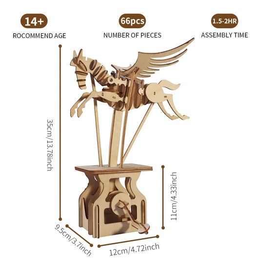 3D Wooden Puzzle Pegasus Diy Handmade Crafts Assembly Model Kits Creative Decoration Birthday and Christmas Gifts - Good Gifts, Gurl