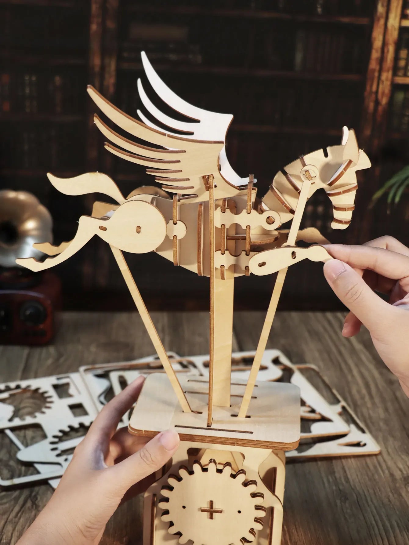 3D Wooden Puzzle Pegasus Diy Handmade Crafts Assembly Model Kits Creative Decoration Birthday and Christmas Gifts - Good Gifts, Gurl