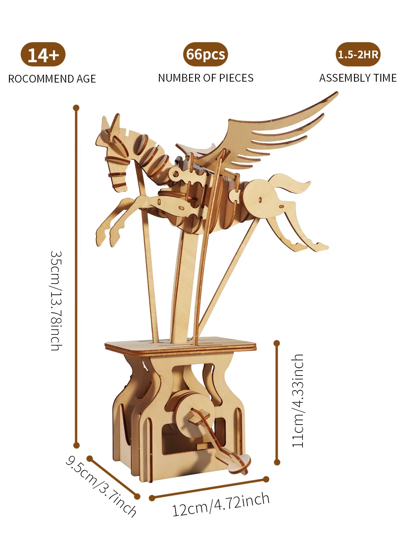 3D Wooden Puzzle Pegasus Diy Handmade Crafts Assembly Model Kits Creative Decoration Birthday and Christmas Gifts - Good Gifts, Gurl