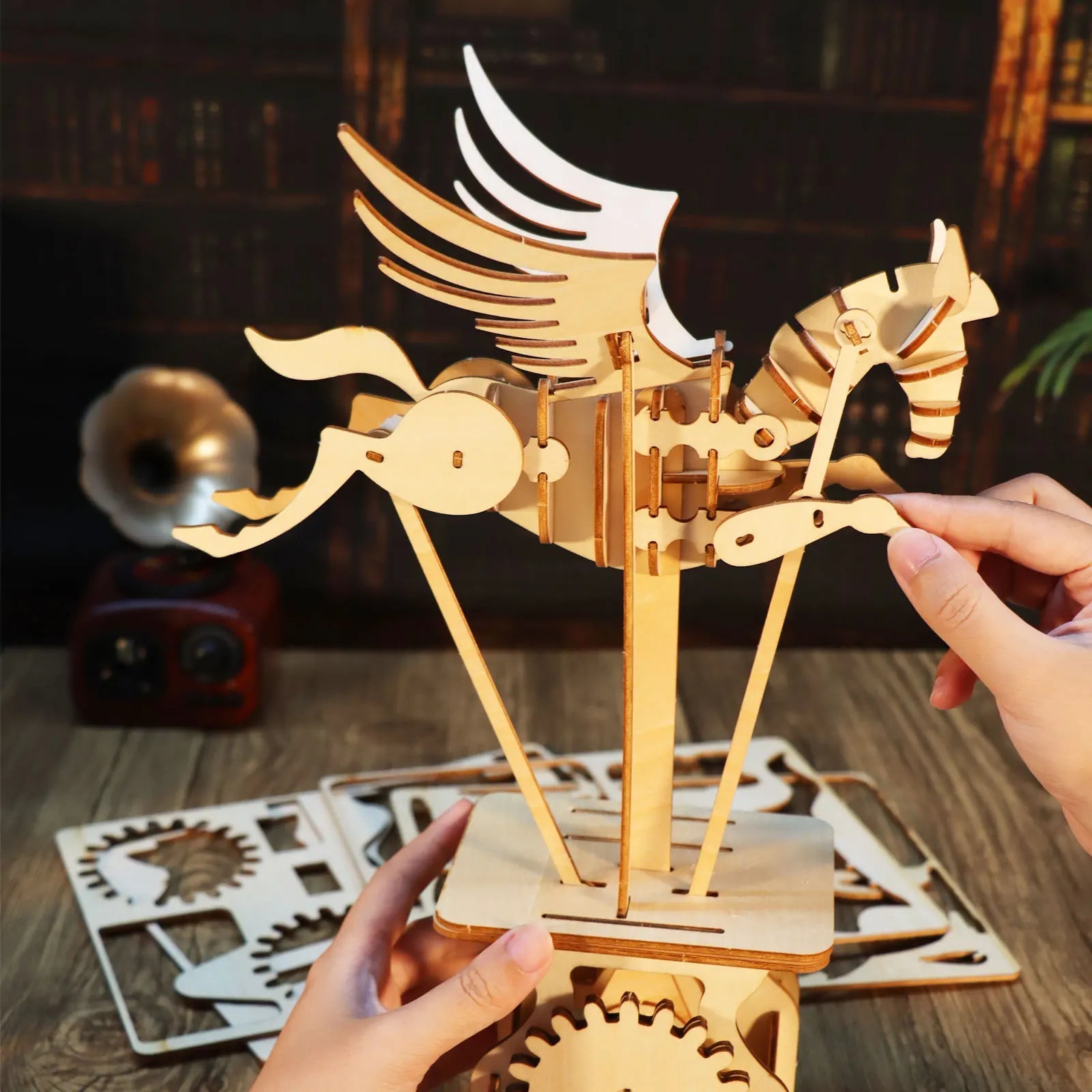 3D Wooden Puzzle Pegasus Diy Handmade Crafts Assembly Model Kits Creative Decoration Birthday and Christmas Gifts - Good Gifts, Gurl