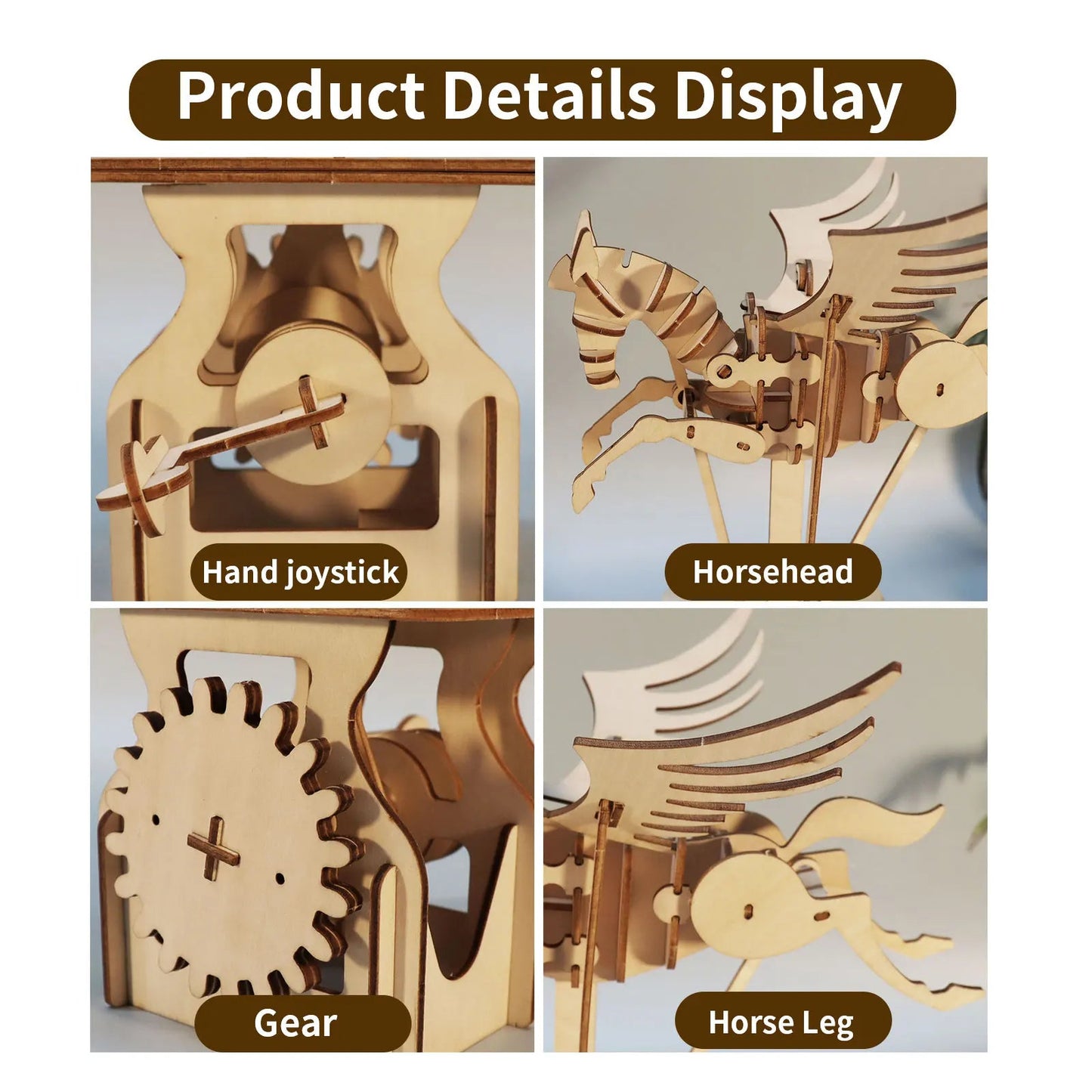 3D Wooden Puzzle Pegasus Diy Handmade Crafts Assembly Model Kits Creative Decoration Birthday and Christmas Gifts - Good Gifts, Gurl