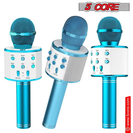 5Core Wireless Karaoke Microphone Bluetooth Mic Portable Handheld Microfonos Inalambricos BLUE - Good Gifts, Gurl
