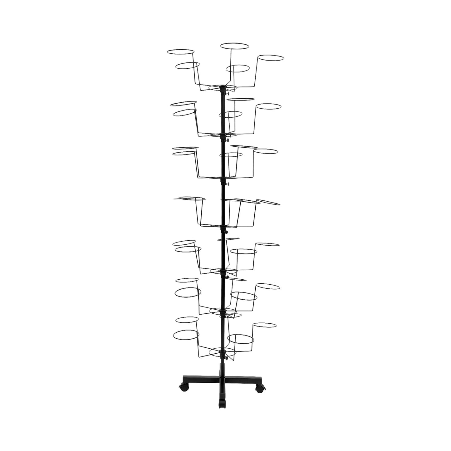 7 Tier Metal Hat Rack Hanger Wigs Display Stand Cap Rotating Standard W/ 4 Wheel - Good Gifts, Gurl