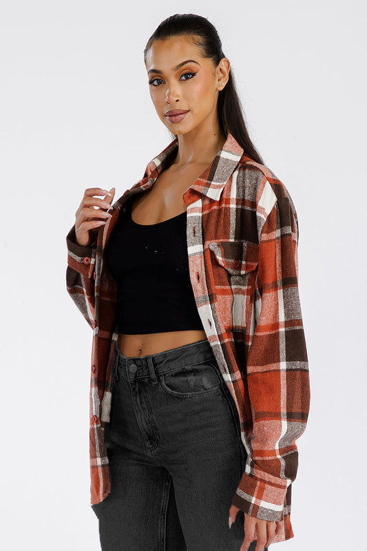 Boyfriend Oversized Soft Flannel Shacket-0