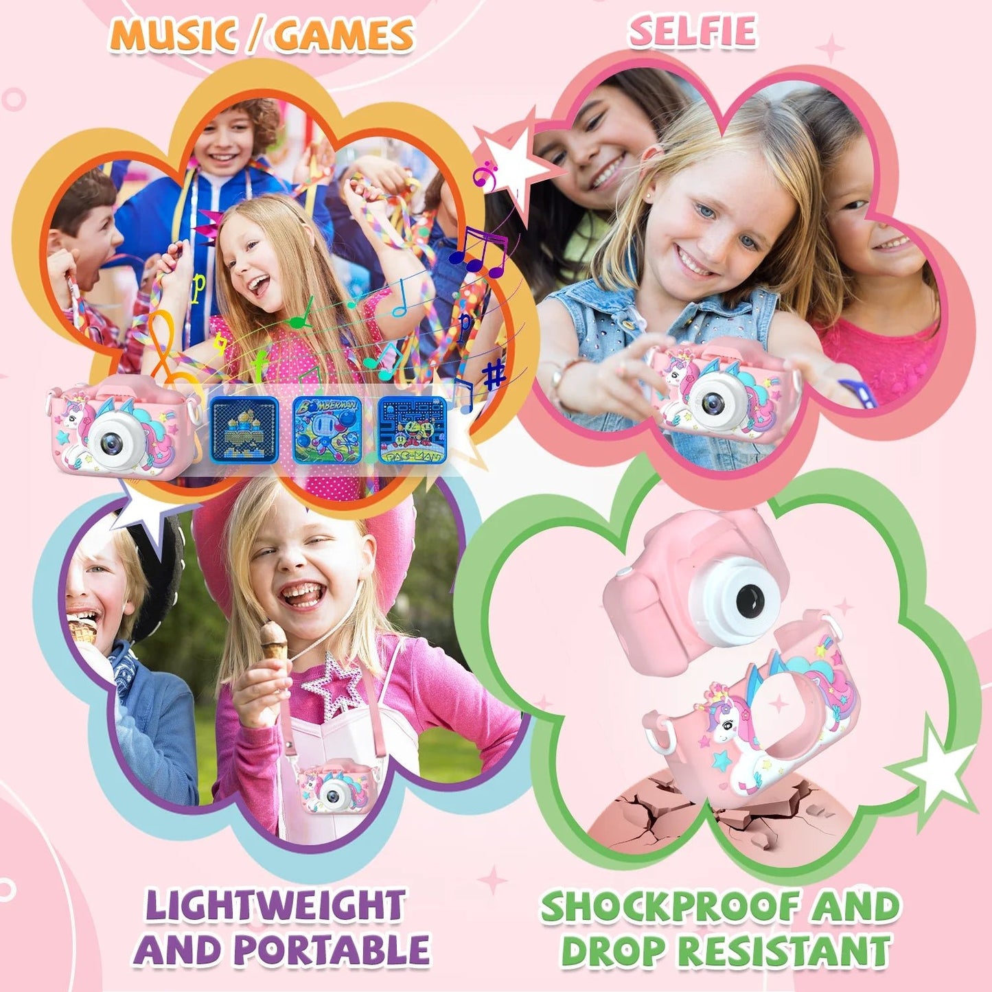 Children Camera 1080P HD Toddler Digital Video Camera 2.0 - inch Kids Camera with Silicone Cases Toys for Christmas Birthday Gifts - Good Gifts, Gurl