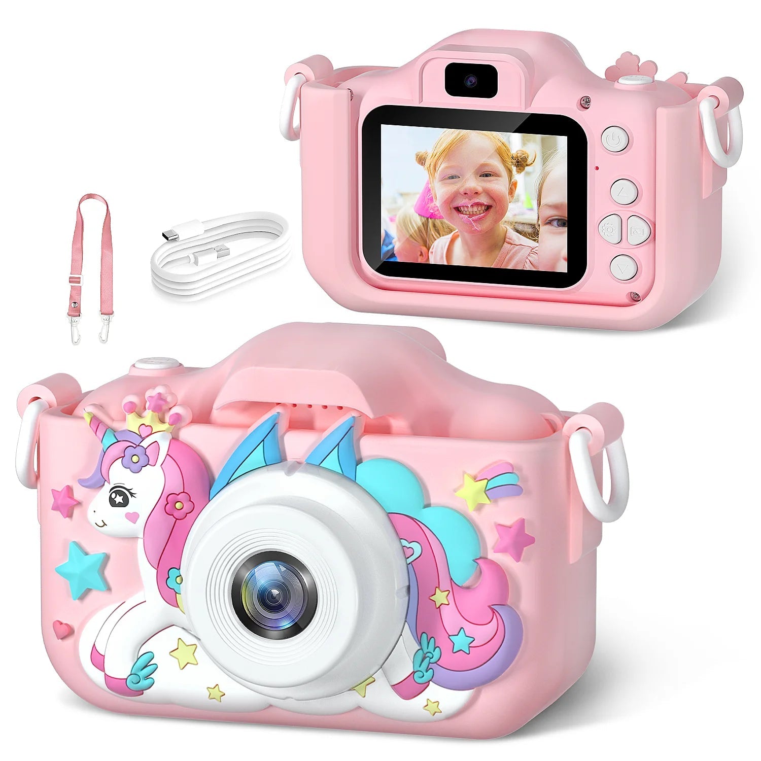 Children Camera 1080P HD Toddler Digital Video Camera 2.0 - inch Kids Camera with Silicone Cases Toys for Christmas Birthday Gifts - Good Gifts, Gurl
