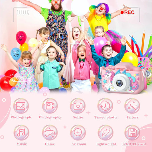 Children Camera 1080P HD Toddler Digital Video Camera 2.0 - inch Kids Camera with Silicone Cases Toys for Christmas Birthday Gifts - Good Gifts, Gurl