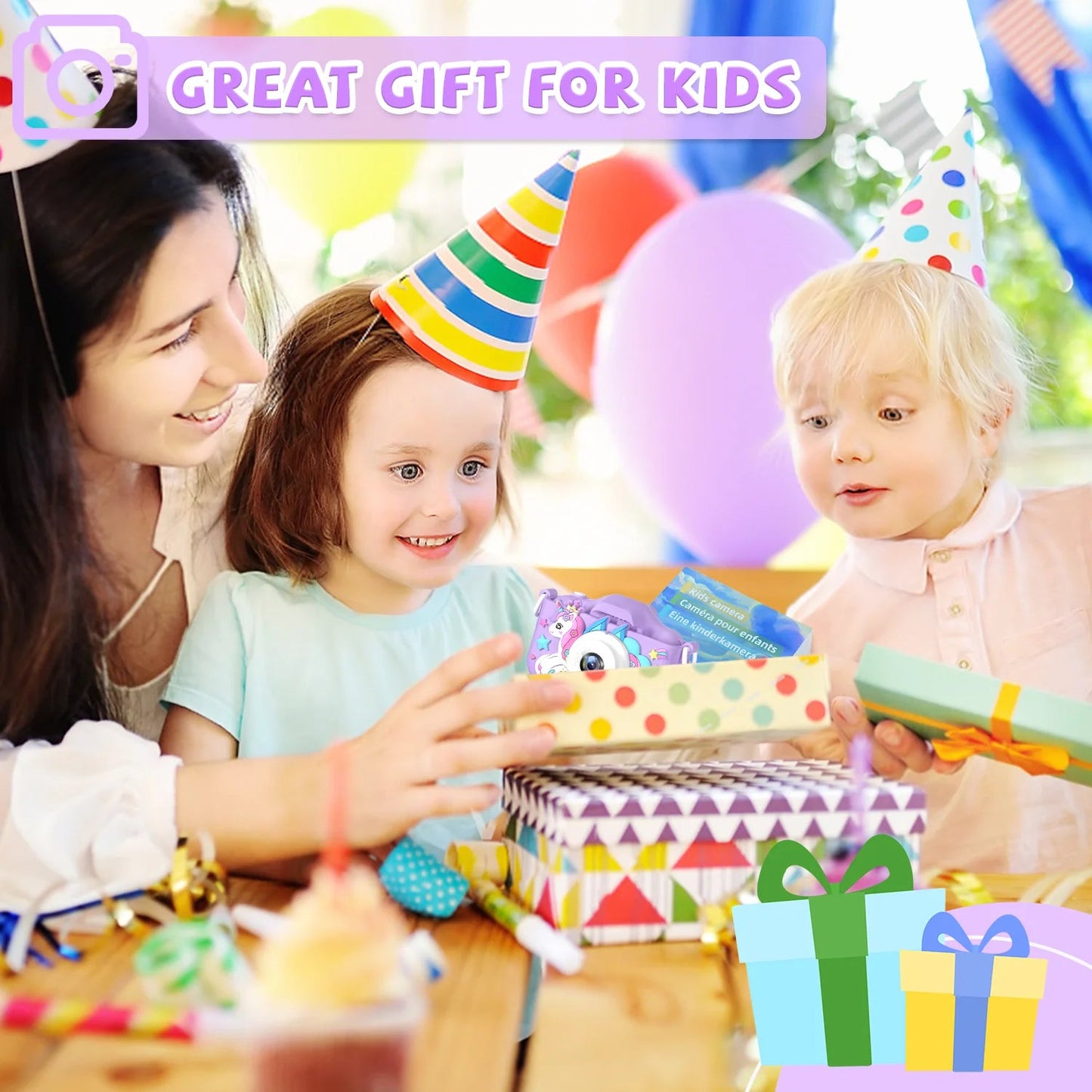 Children Camera 1080P HD Toddler Digital Video Camera 2.0 - inch Kids Camera with Silicone Cases Toys for Christmas Birthday Gifts - Good Gifts, Gurl