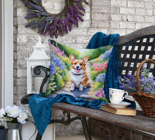 Corgi Spring Path Throw Pillow - Good Gifts, Gurl