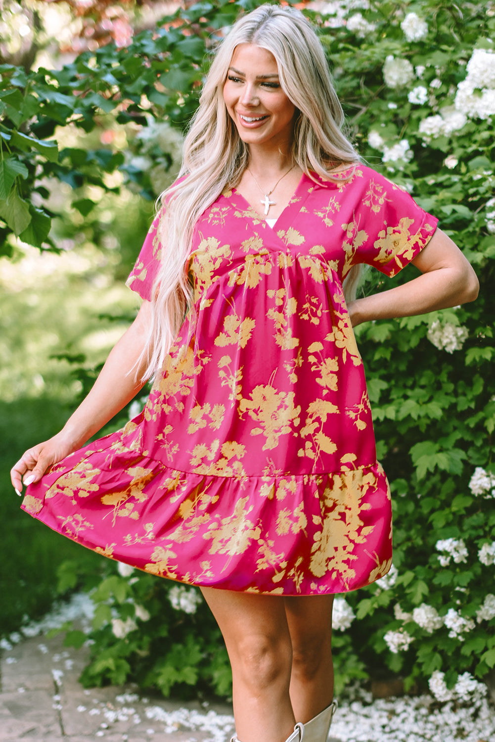 Keira Floral Smock Dress-0