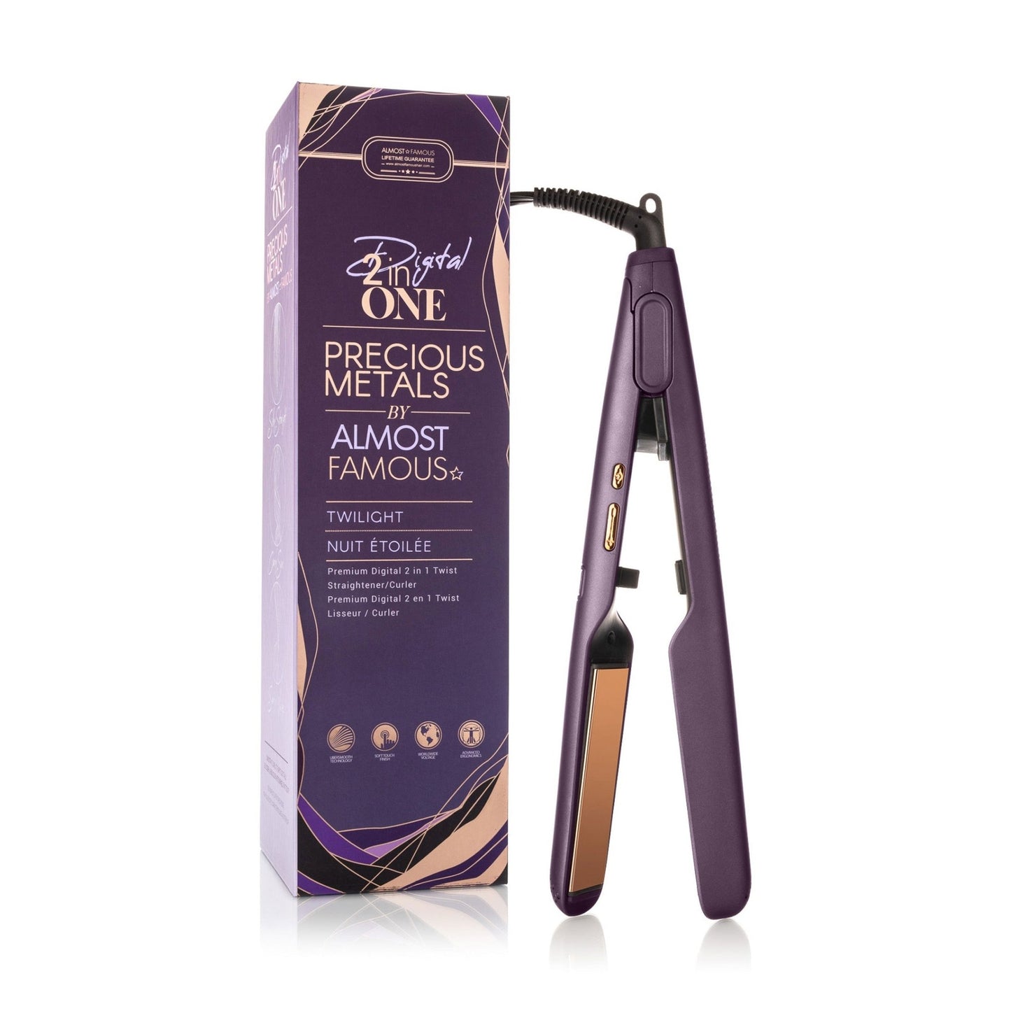 Digital 2inONE Twist Flat Iron with Rose Gold Titanium Plates - Good Gifts, Gurl