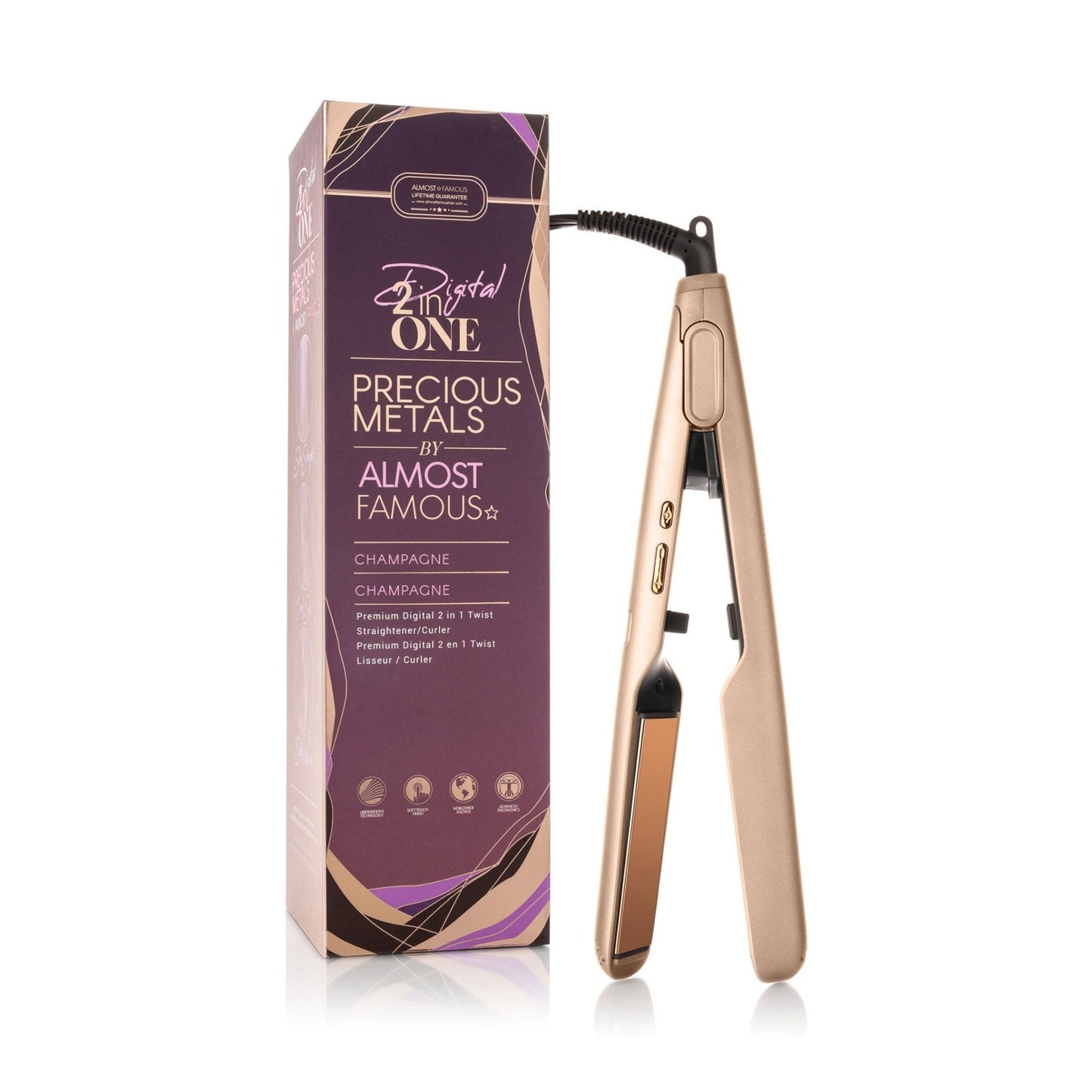 Digital 2inONE Twist Flat Iron with Rose Gold Titanium Plates - Good Gifts, Gurl