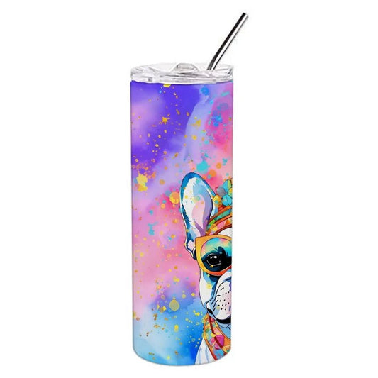 French Bulldog Hippie Dawg Stainless Steel Skinny Tumbler Vacuum Double Walled Reusable Insulated Tumbler Travel Cup for Coffee - Good Gifts, Gurl