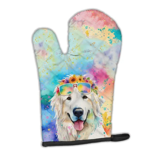Great Pyrenees Hippie Dawg Oven Mitt Heat Resistant Thick Oven Mitt for Hot Pans and Oven Kitchen Mitt Protect Hands Cooking Ba - Good Gifts, Gurl
