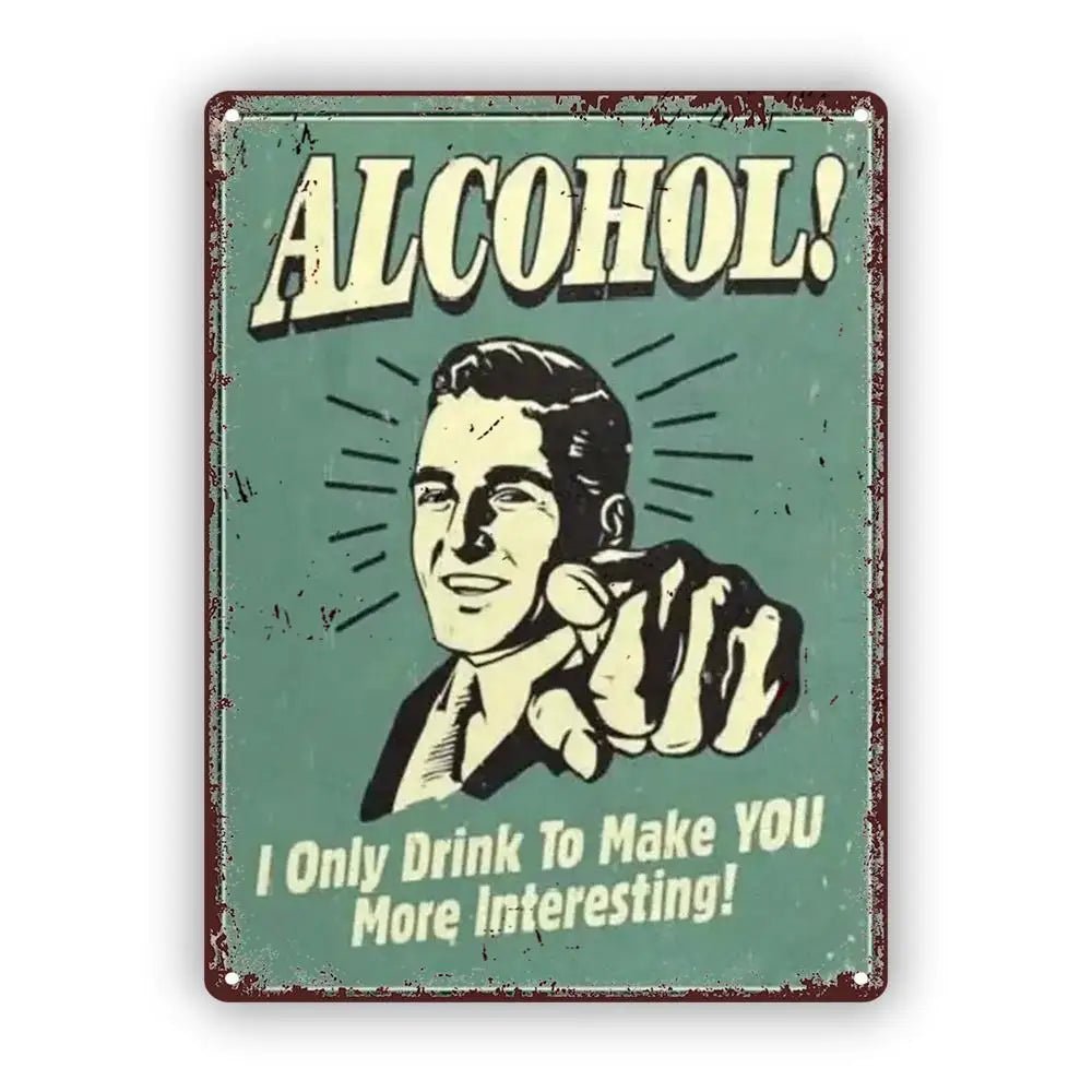Humorous Retro Liquor Advertising Metal Plate Retro Tin Wall Art for Home Office or Bar Decoration 8x12 Inches - Good Gifts, Gurl