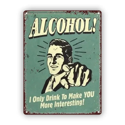 Humorous Retro Liquor Advertising Metal Plate Retro Tin Wall Art for Home Office or Bar Decoration 8x12 Inches - Good Gifts, Gurl