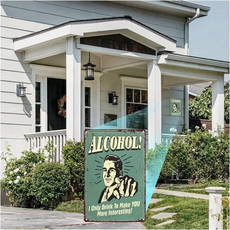 Humorous Retro Liquor Advertising Metal Plate Retro Tin Wall Art for Home Office or Bar Decoration 8x12 Inches - Good Gifts, Gurl