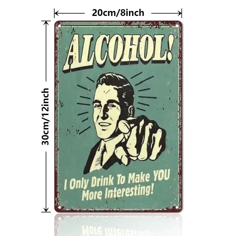 Humorous Retro Liquor Advertising Metal Plate Retro Tin Wall Art for Home Office or Bar Decoration 8x12 Inches - Good Gifts, Gurl