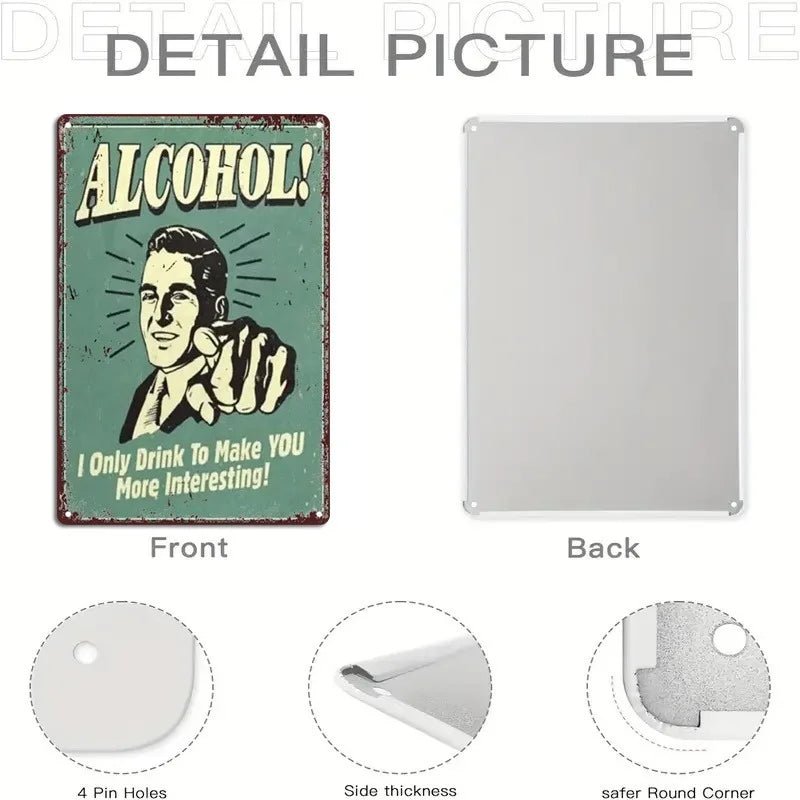 Humorous Retro Liquor Advertising Metal Plate Retro Tin Wall Art for Home Office or Bar Decoration 8x12 Inches - Good Gifts, Gurl