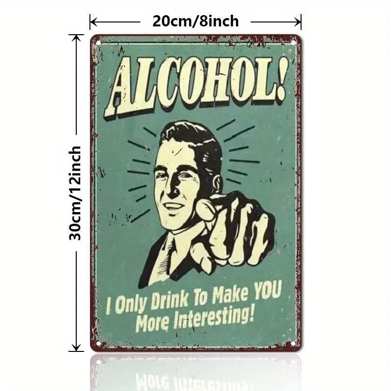 Humorous Retro Liquor Advertising Metal Plate Retro Tin Wall Art for Home Office or Bar Decoration 8x12 Inches - Good Gifts, Gurl