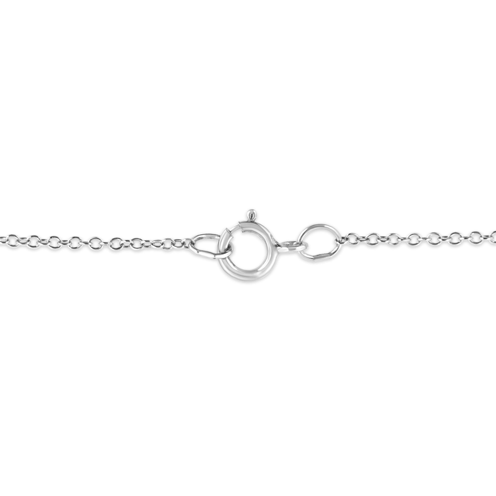 Matte Finish .925 Sterling Silver Diamond Accent Dancing Peace Sign 18" Pendant Necklace (I - J Color, I1 - I2 Clarity) - Good Gifts, Gurl