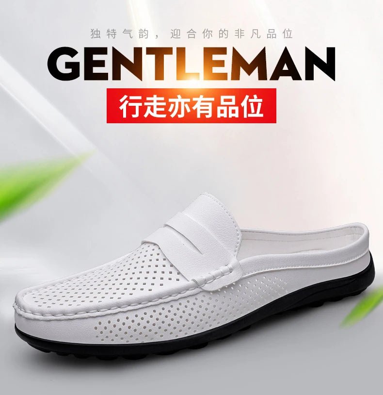 Men's shoes four seasonal new hollow out fashion leather shoes soft sole breathable non slip lightweight plus size casual shoes - Good Gifts, Gurl