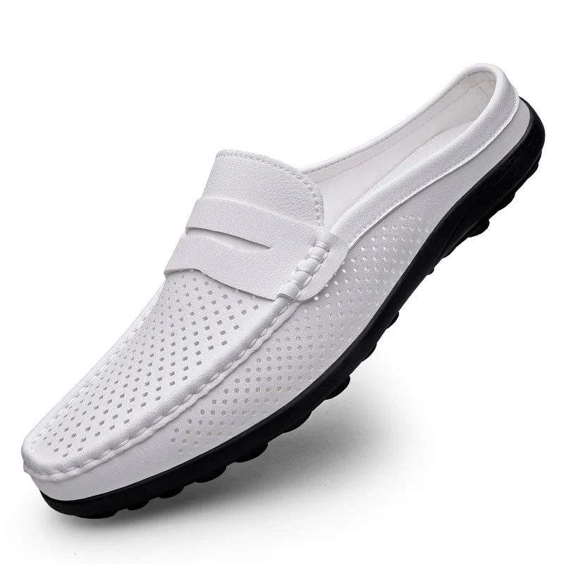 Men's shoes four seasonal new hollow out fashion leather shoes soft sole breathable non slip lightweight plus size casual shoes - Good Gifts, Gurl