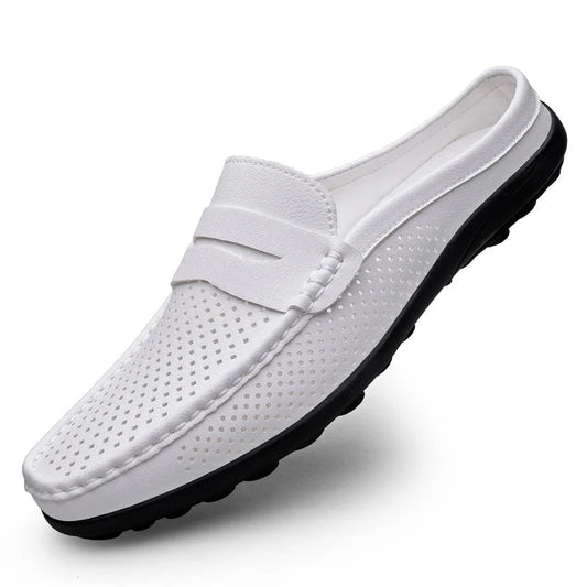 Men's shoes four seasonal new hollow out fashion leather shoes soft sole breathable non slip lightweight plus size casual shoes - Good Gifts, Gurl