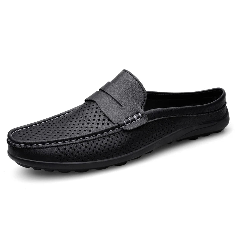 Men's shoes four seasonal new hollow out fashion leather shoes soft sole breathable non slip lightweight plus size casual shoes - Good Gifts, Gurl