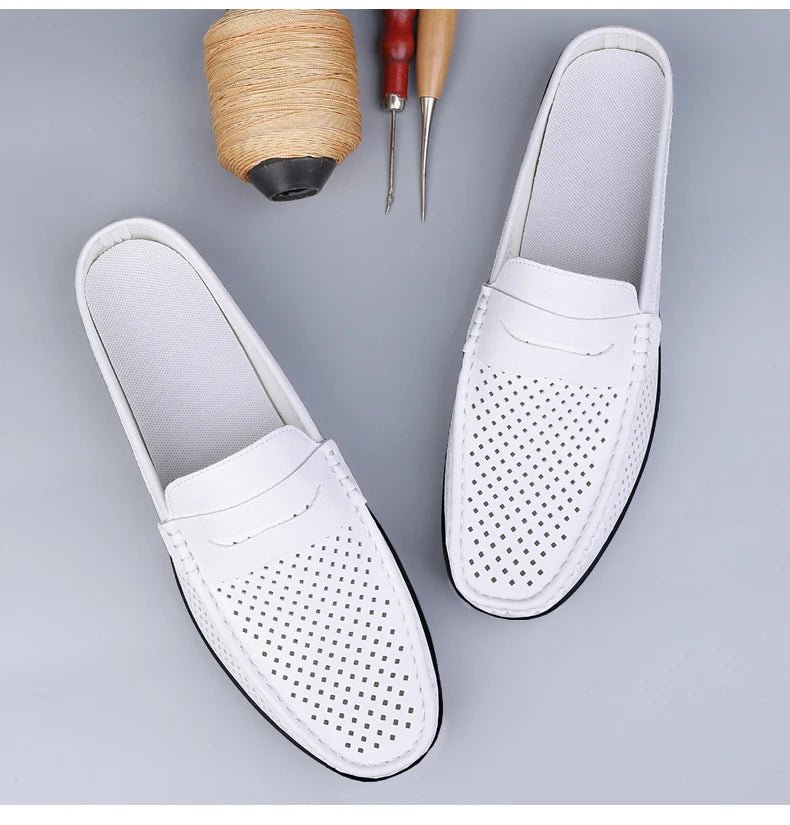 Men's shoes four seasonal new hollow out fashion leather shoes soft sole breathable non slip lightweight plus size casual shoes - Good Gifts, Gurl