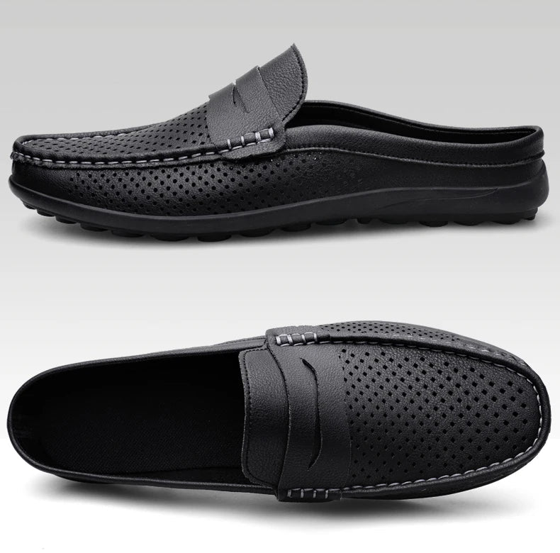 Men's shoes four seasonal new hollow out fashion leather shoes soft sole breathable non slip lightweight plus size casual shoes - Good Gifts, Gurl